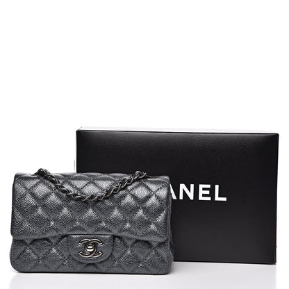 Chanel Pearly Caviar Quilted Mini Rectangular Flap Grey 13 of 13