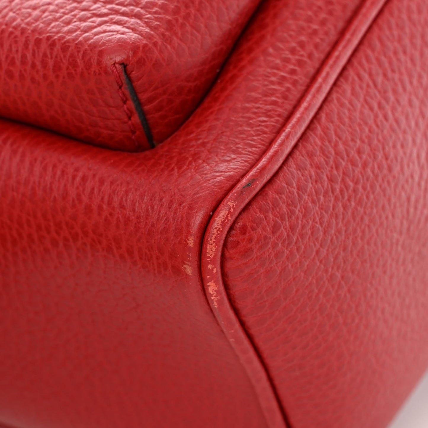 Pebbled Calfskin Soho Chain Backpack Hibiscus Red