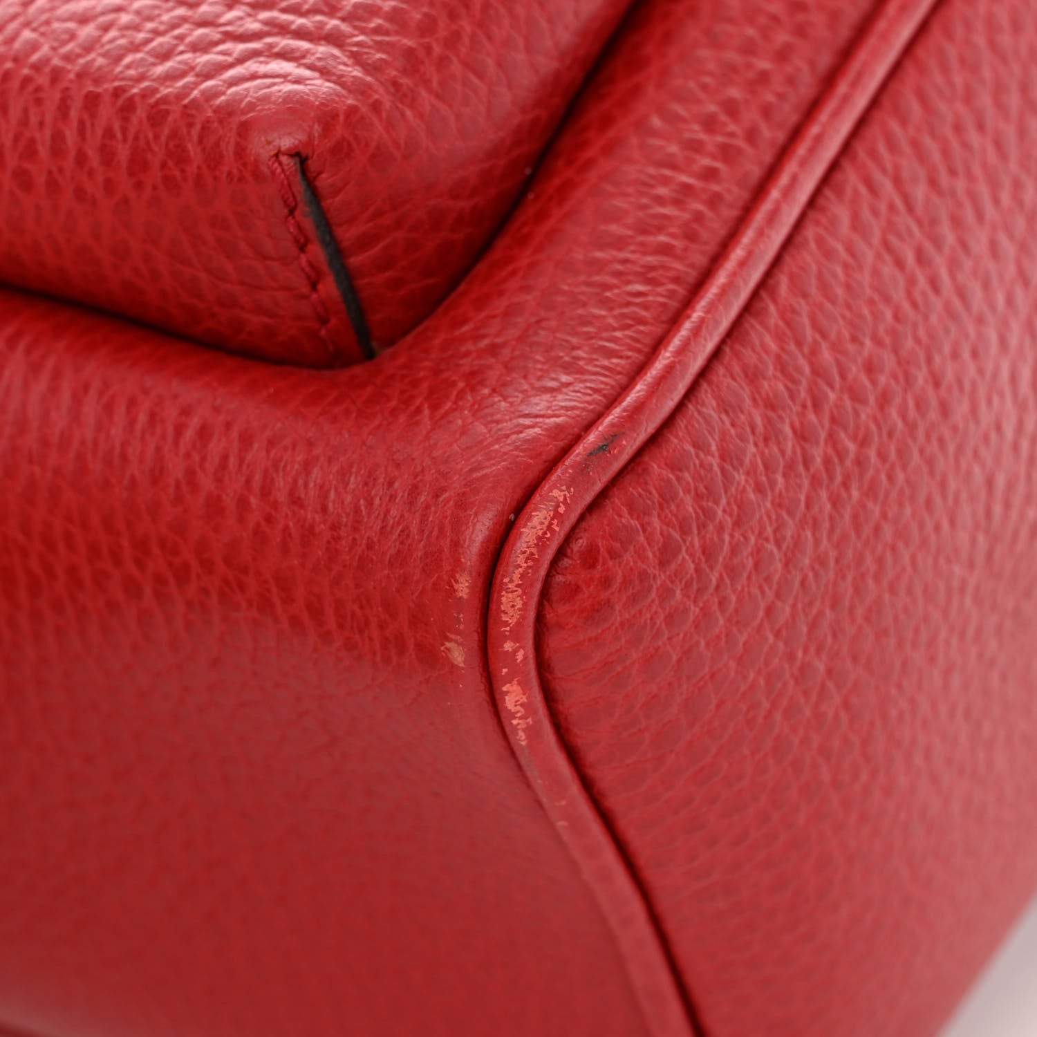 Gucci Pebbled Calfskin Soho Chain Backpack Hibiscus Red 12 of 12