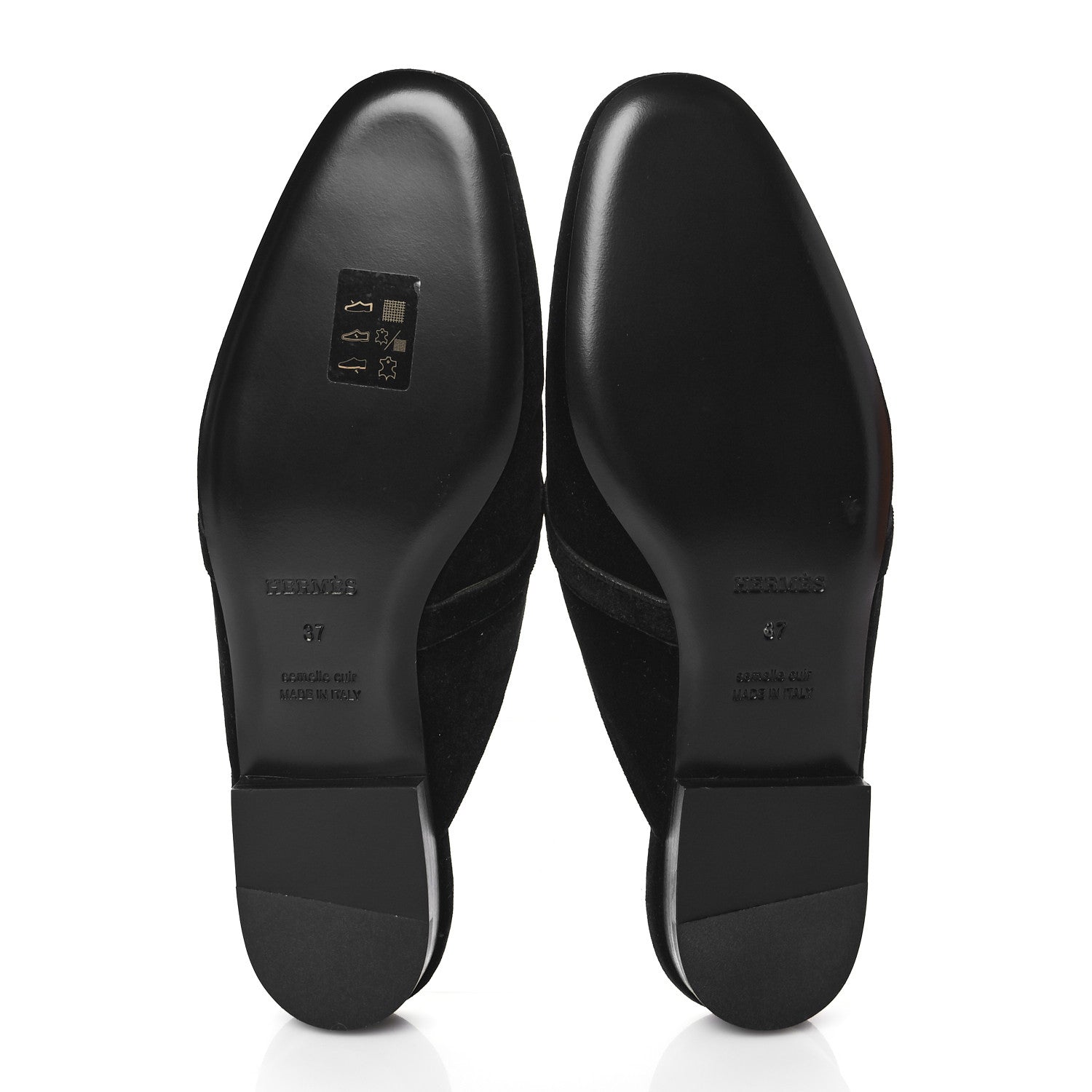 Hermes Velvet Goatskin Oz Mules 37 Black 7 of 9