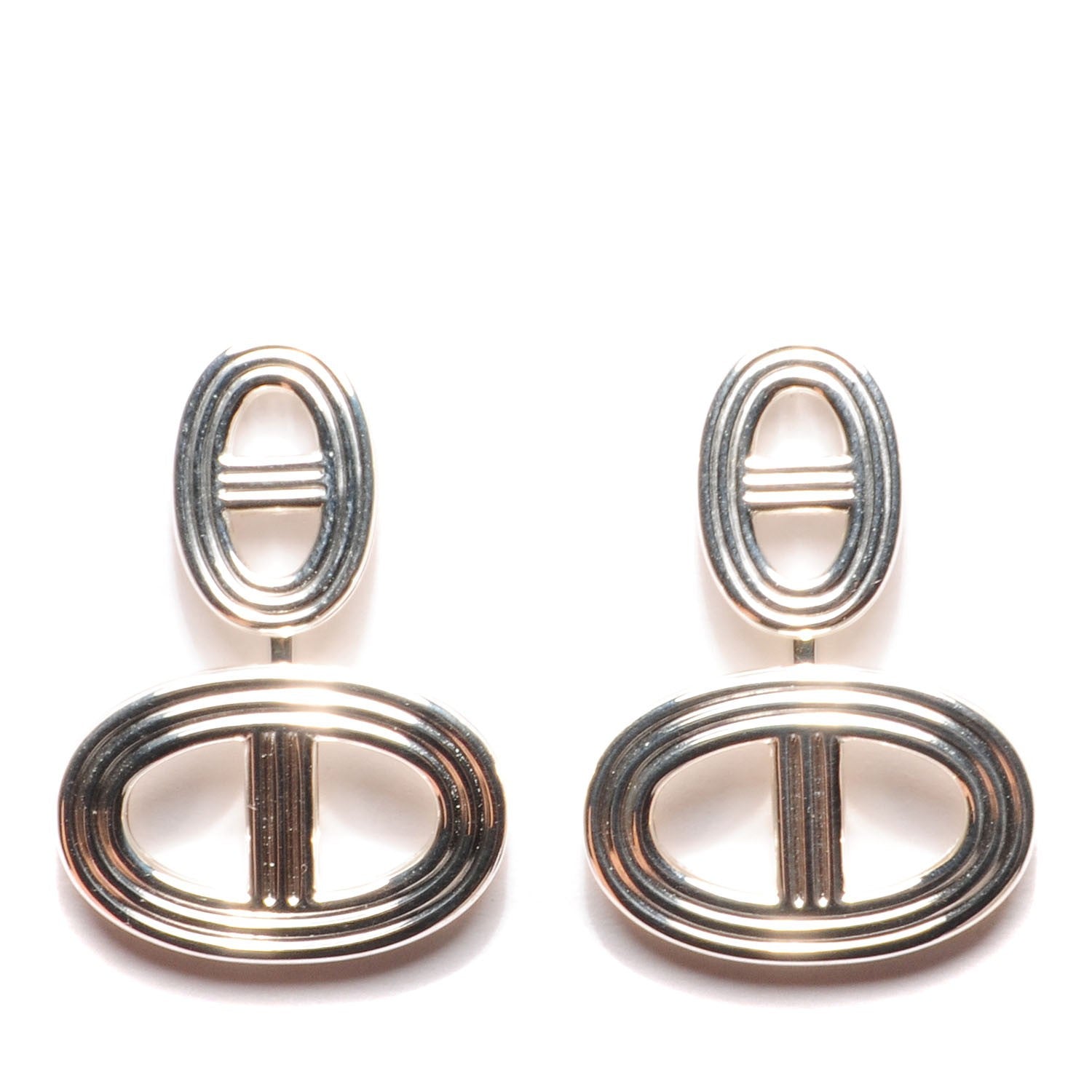 Hermes Sterling Silver Chaine D'Ancre 24 Earrings GM 1 of 4