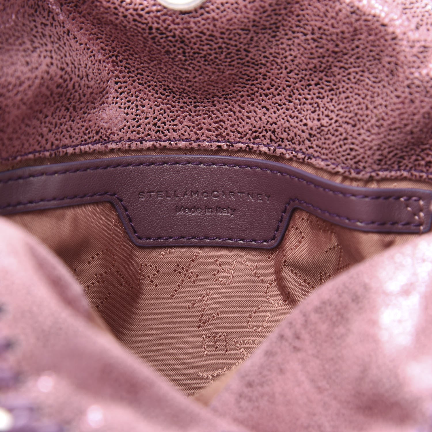 Stella McCartney Metallic Shaggy Deer Degrade Tiny Falabella Tote Purple 6 of 10