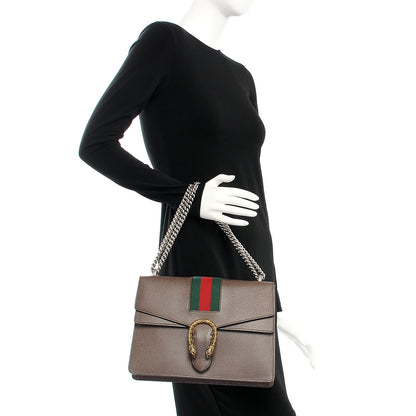 Gucci Textured Calfskin Web Medium Dionysus Shoulder Bag New Acero 2 of 7