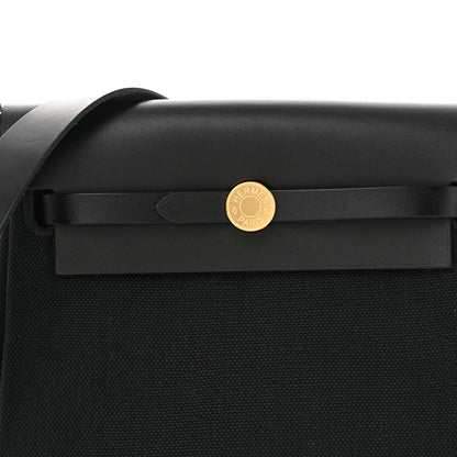 Hermes Military Toile Vache Hunter Herbag Zip Retourne 20 Black 8 of 11