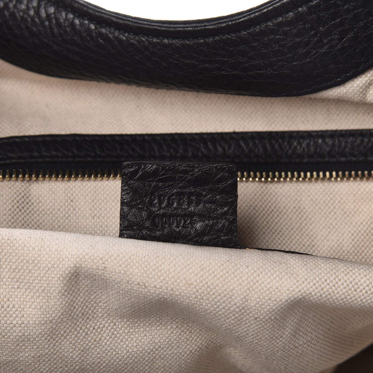 Canvas Calfskin Studded Large Soft Stirrup Shoulder Bag White Black