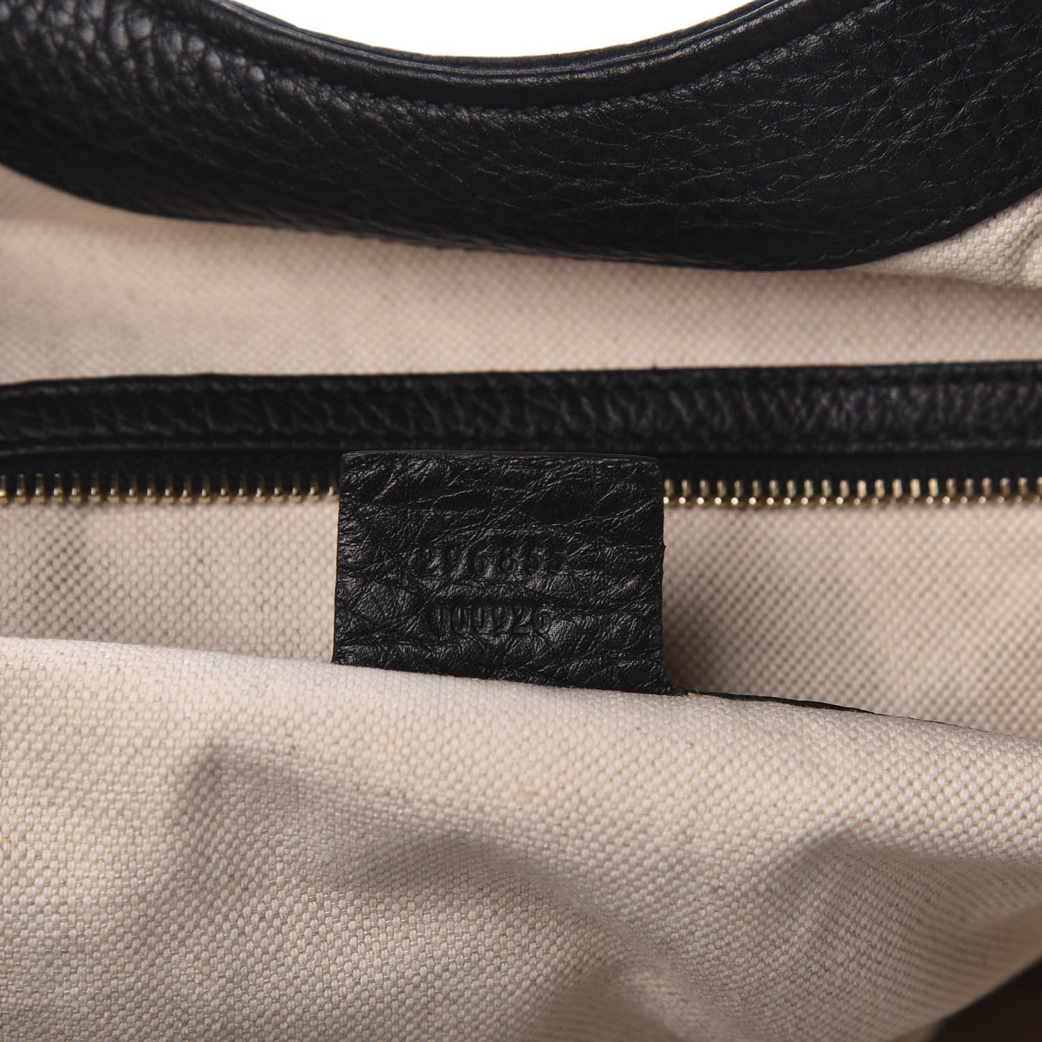 Gucci Canvas Calfskin Studded Large Soft Stirrup Shoulder Bag White Black 7 of 10