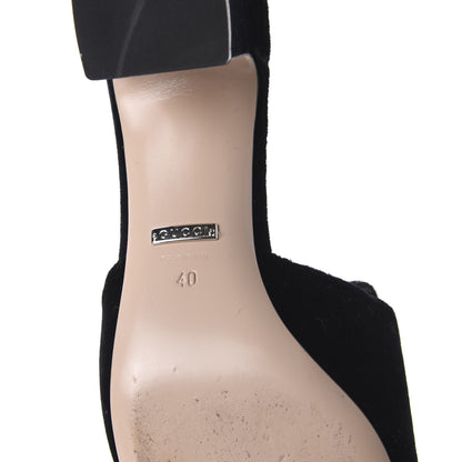 Gucci Velvet Crystal Square G Madelyn Mules 40 Black 6 of 8
