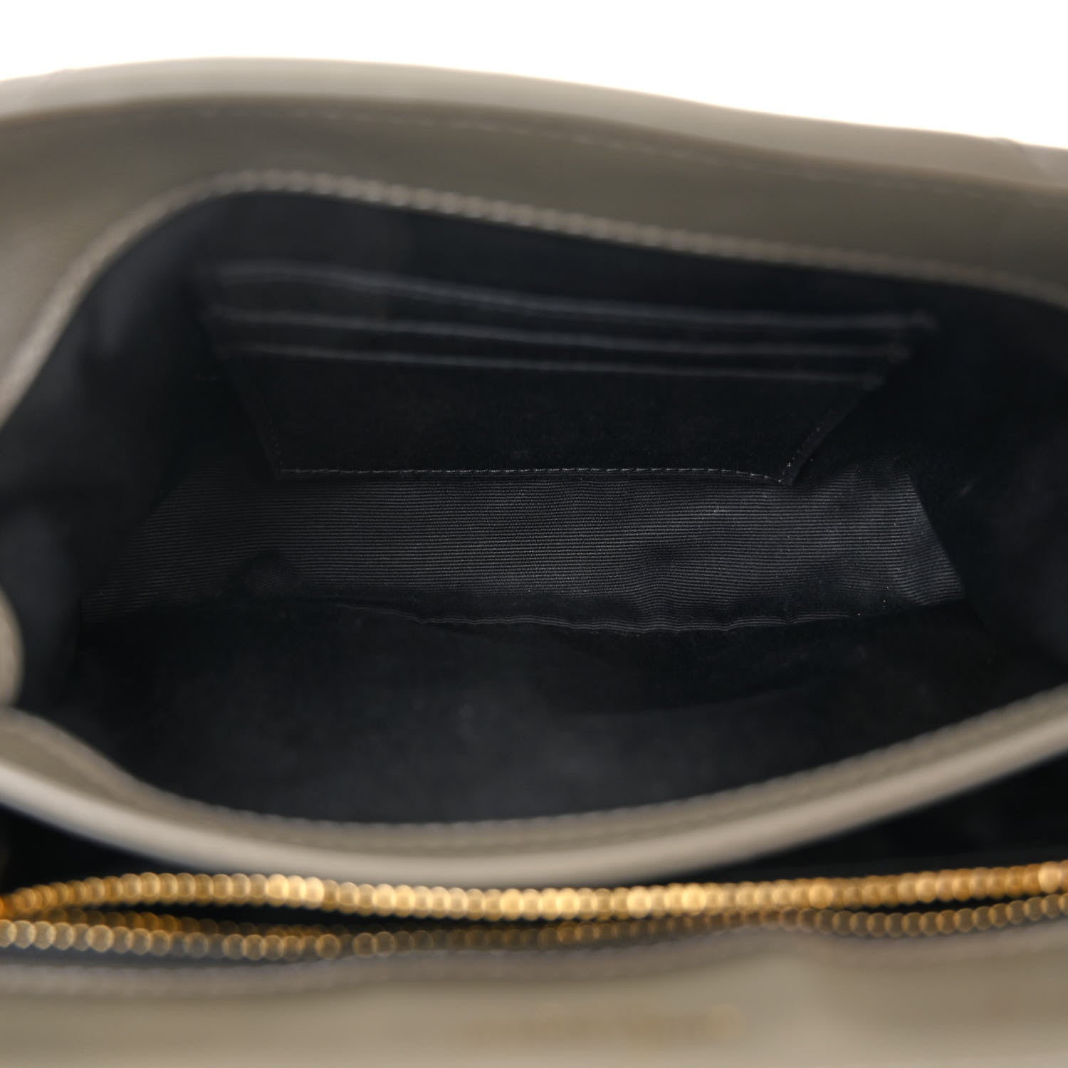 Saint Laurent Calfskin Y Quilted Monogram Toy Loulou Crossbody Bag Grey Kaki 5 of 11