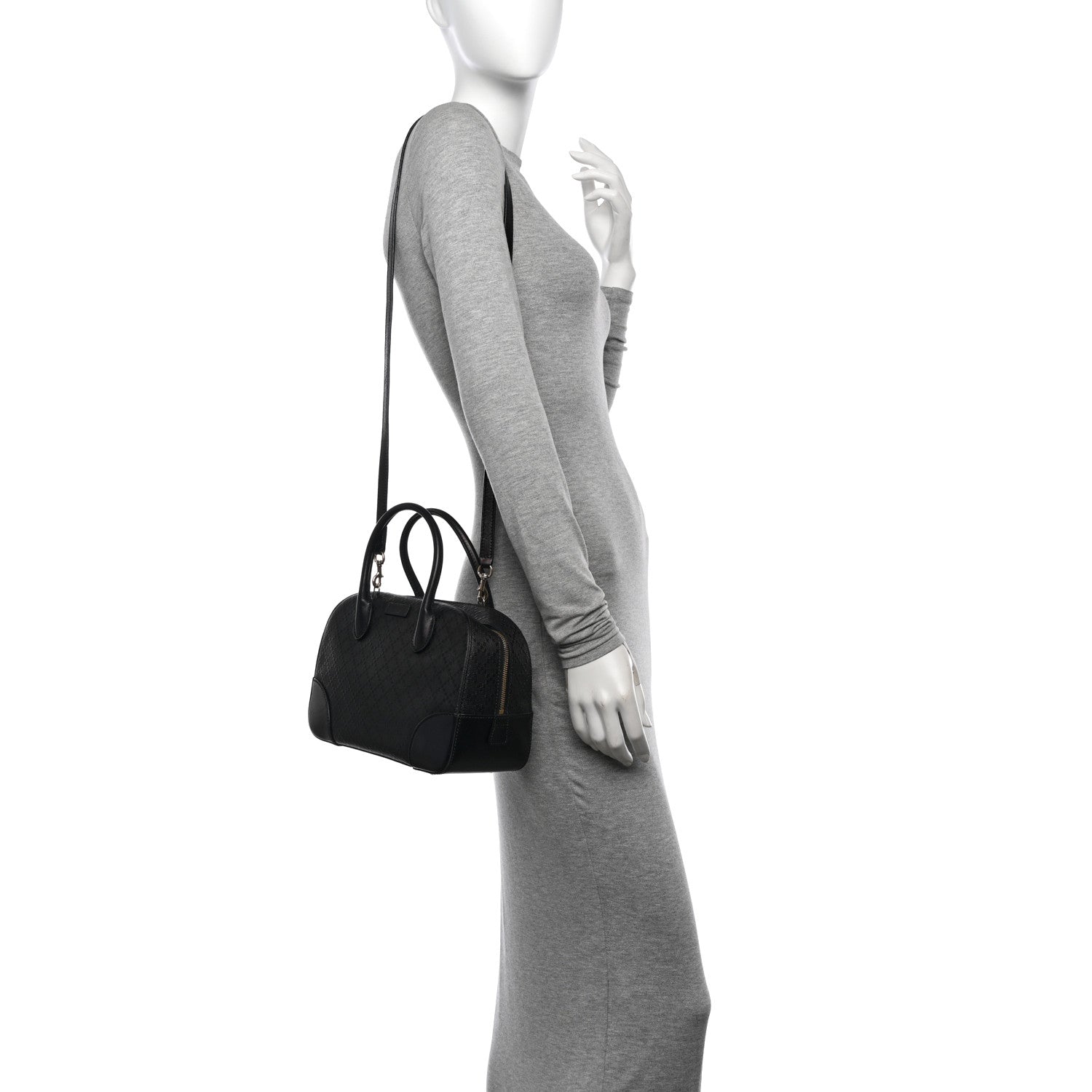 Gucci Calfskin Diamante Small Top Handle Bag Black 2 of 11