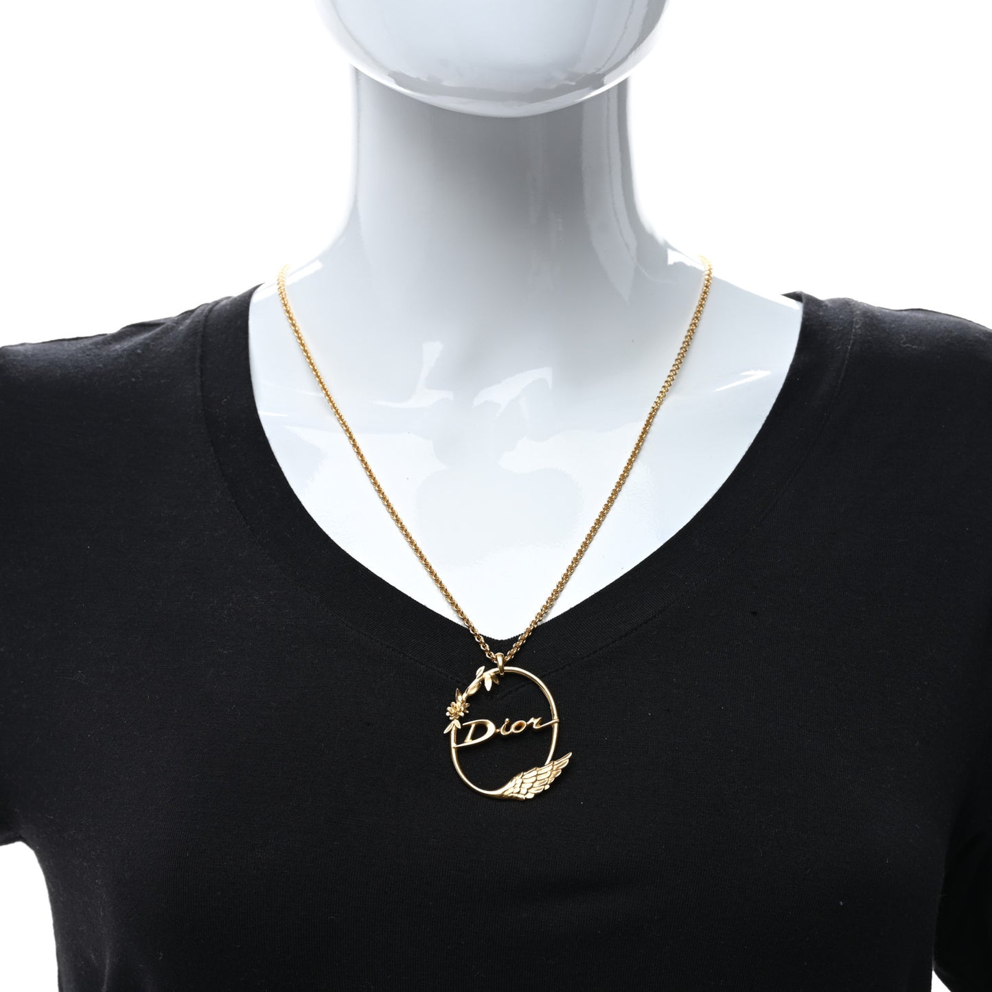 Circle Pendant Long Necklace Gold