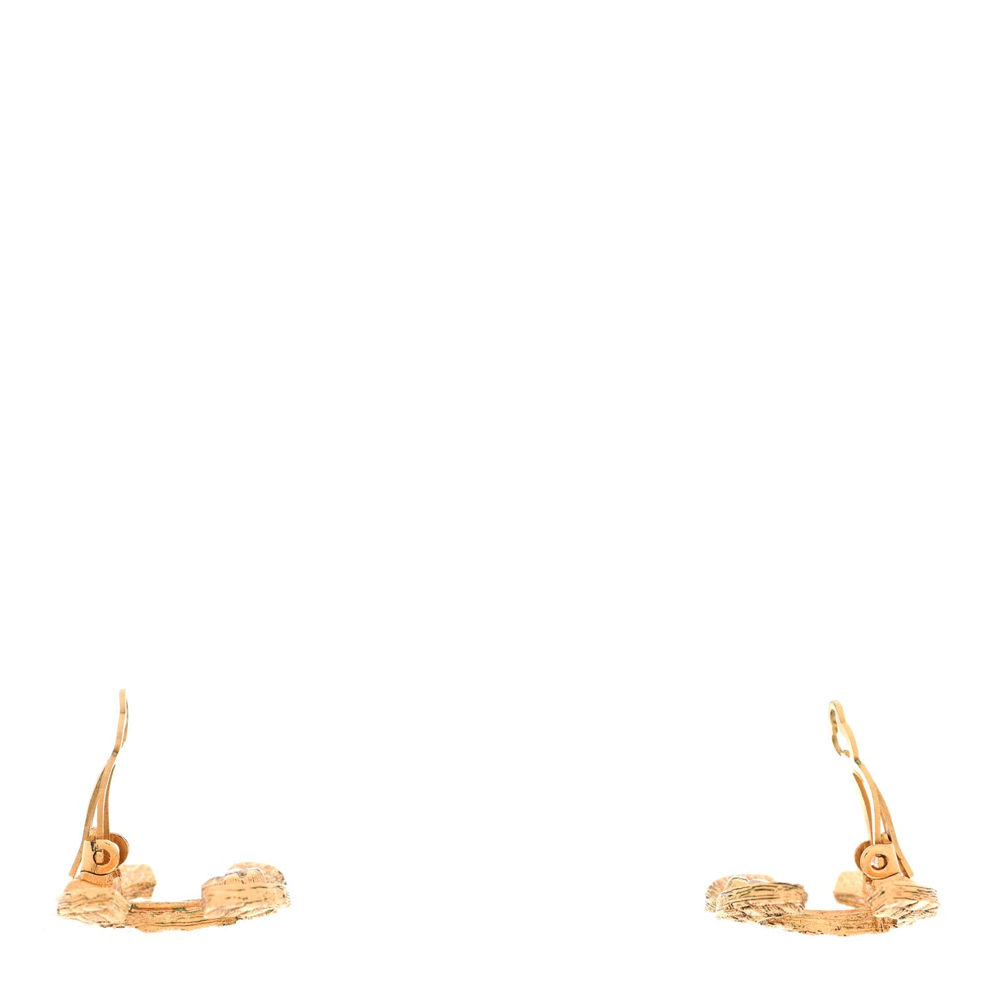 CC Woven Clip On Earrings Gold
