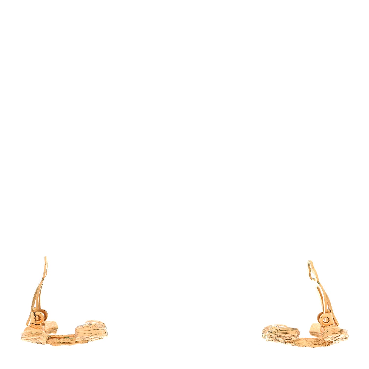 Chanel CC Woven Clip On Earrings Gold 3 of 5