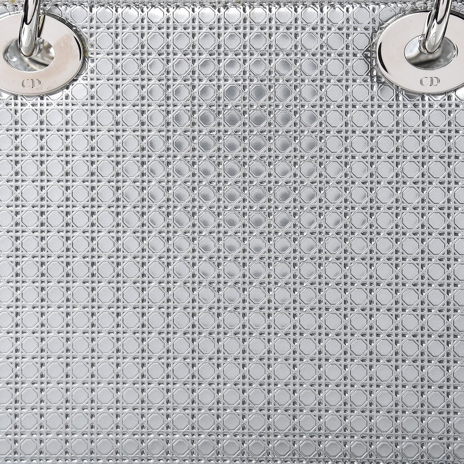 Christian Dior Metallic Patent Micro-Cannage Medium Lady Dior Silver 9 of 17