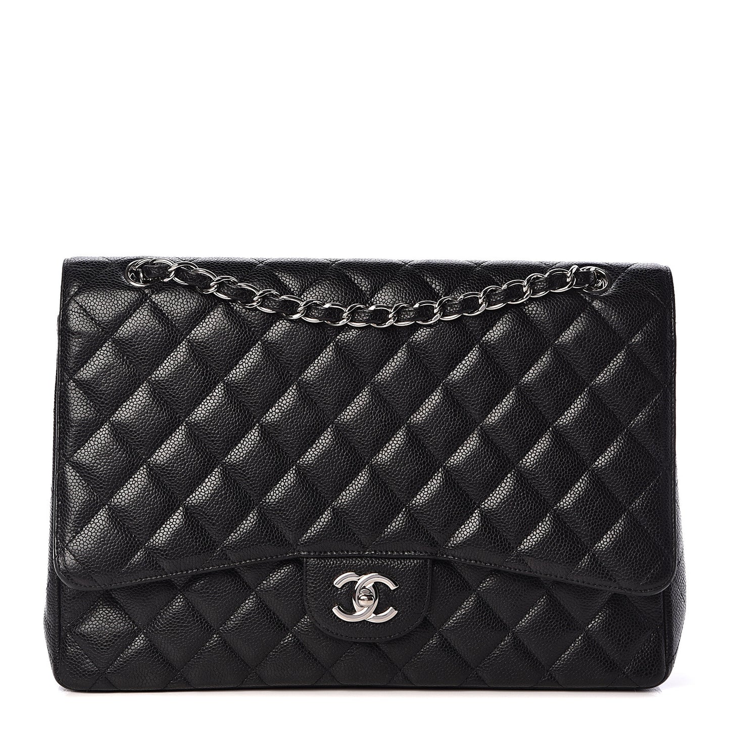 Caviar Quilted Maxi Single Flap Black