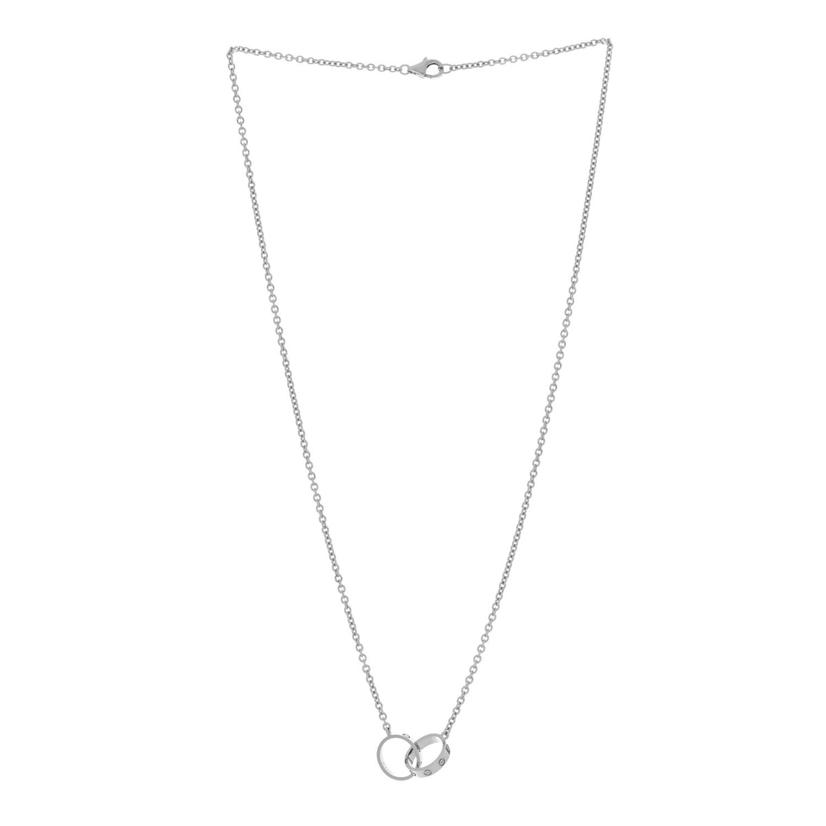 Cartier 18K White Gold Interlocking LOVE Necklace 3 of 6