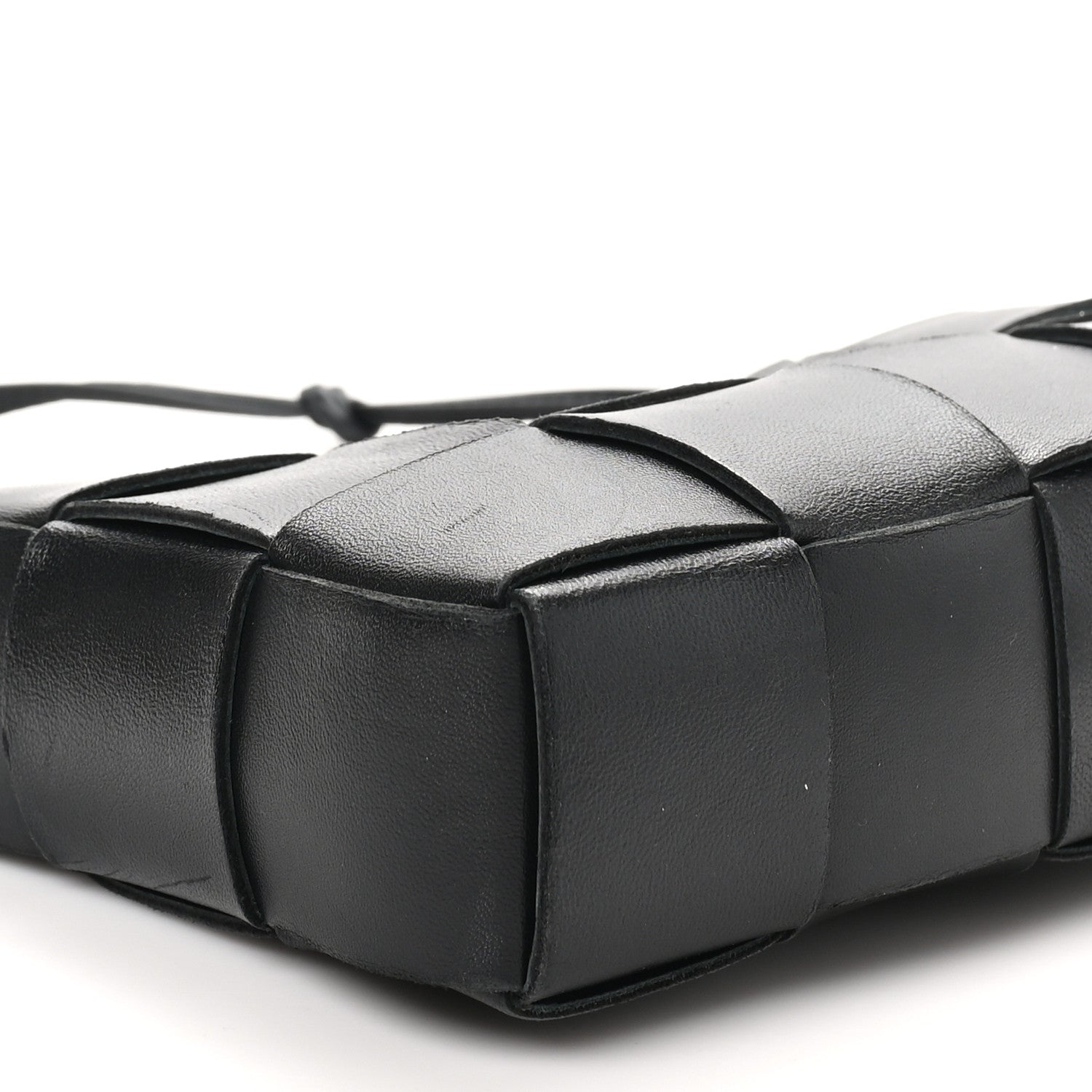 Bottega Veneta Calfskin Maxi Intrecciato Cassette Pouch On Strap Black 8 of 9