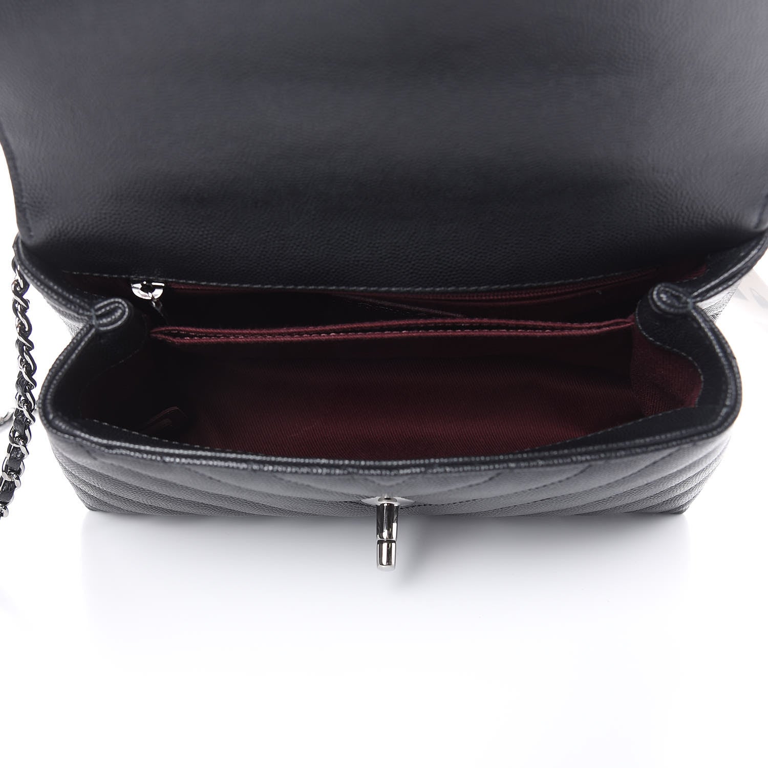 Chanel Caviar Chevron Quilted Mini Coco Handle Flap Black 6 of 11
