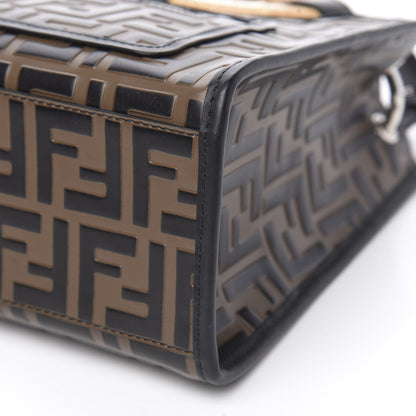 Fendi Vitello Century Wicker Bi-Color FF 1974 Embossed Small Runaway Shopper Tote Maya Black 10 of 10