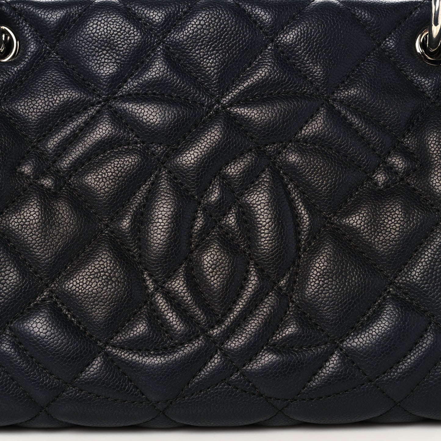 Caviar Quilted CC Timeless Bowler Black