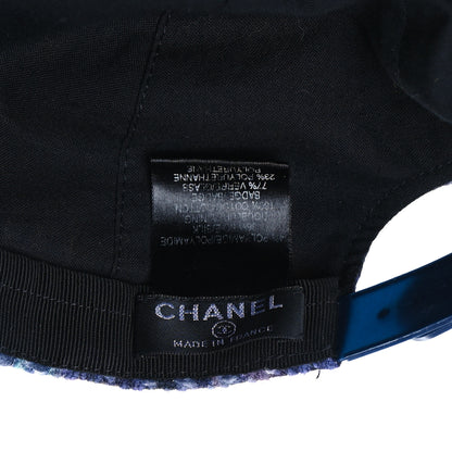 Chanel Tweed Printed Airline CC Cap Hat Red White Blue 7 of 7