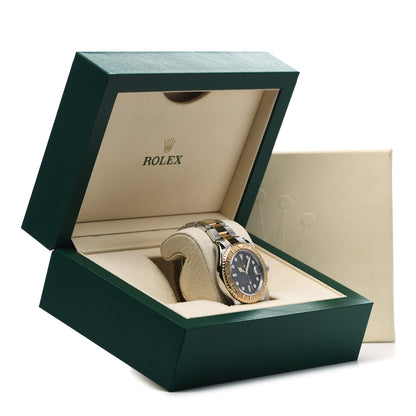 Rolex Stainless Steel 18K Yellow Gold 40mm Oyster Perpetual Date Yacht-Master Watch Blue 16623 5 of 5