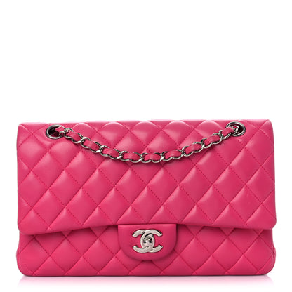 Chanel Lambskin Quilted Medium Double Flap Dark Pink 1 of 15