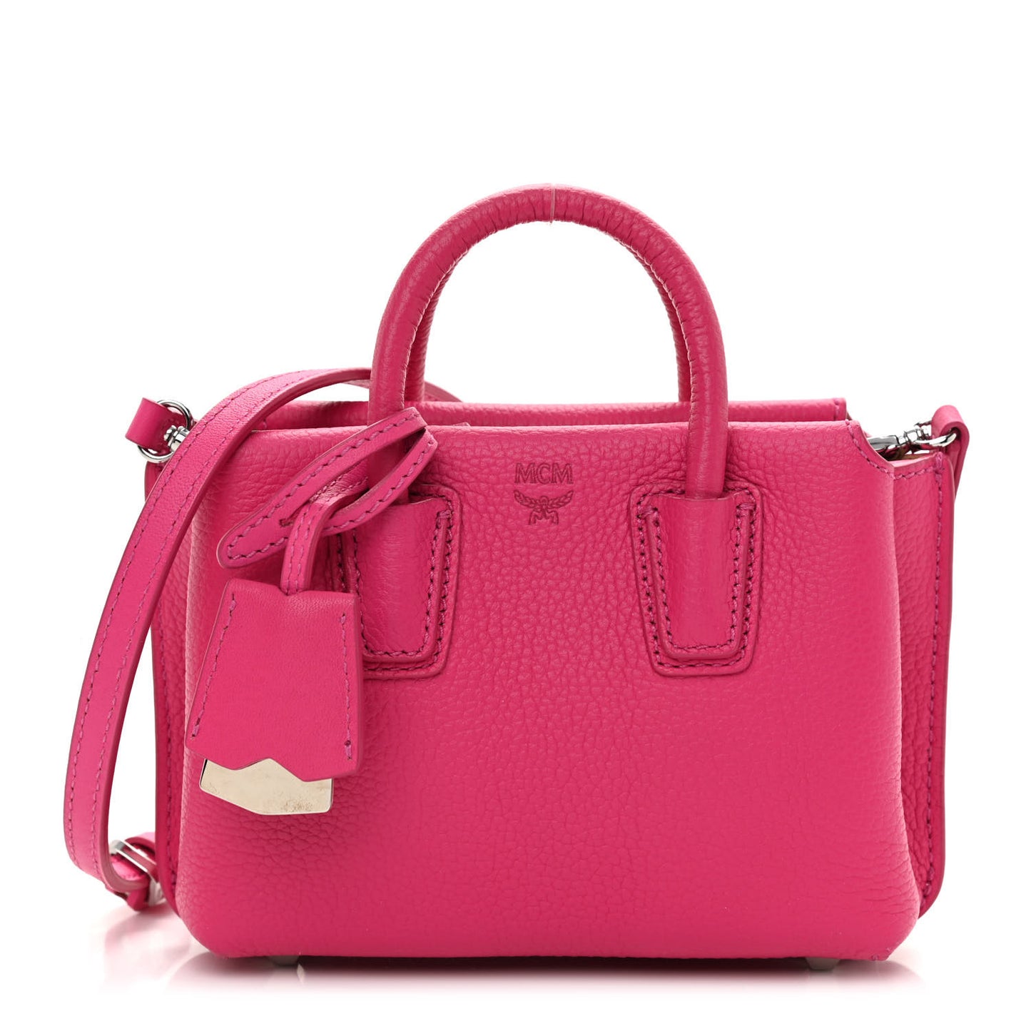 Grained Calfskin X-Mini Milla Tote Beetroot Pink