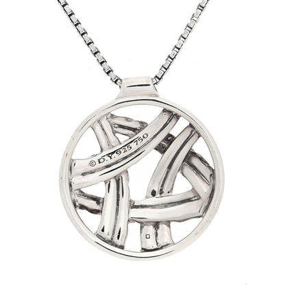 David Yurman Sterling Silver 18K Yellow Gold Papyrus Pendant Necklace 4 of 5