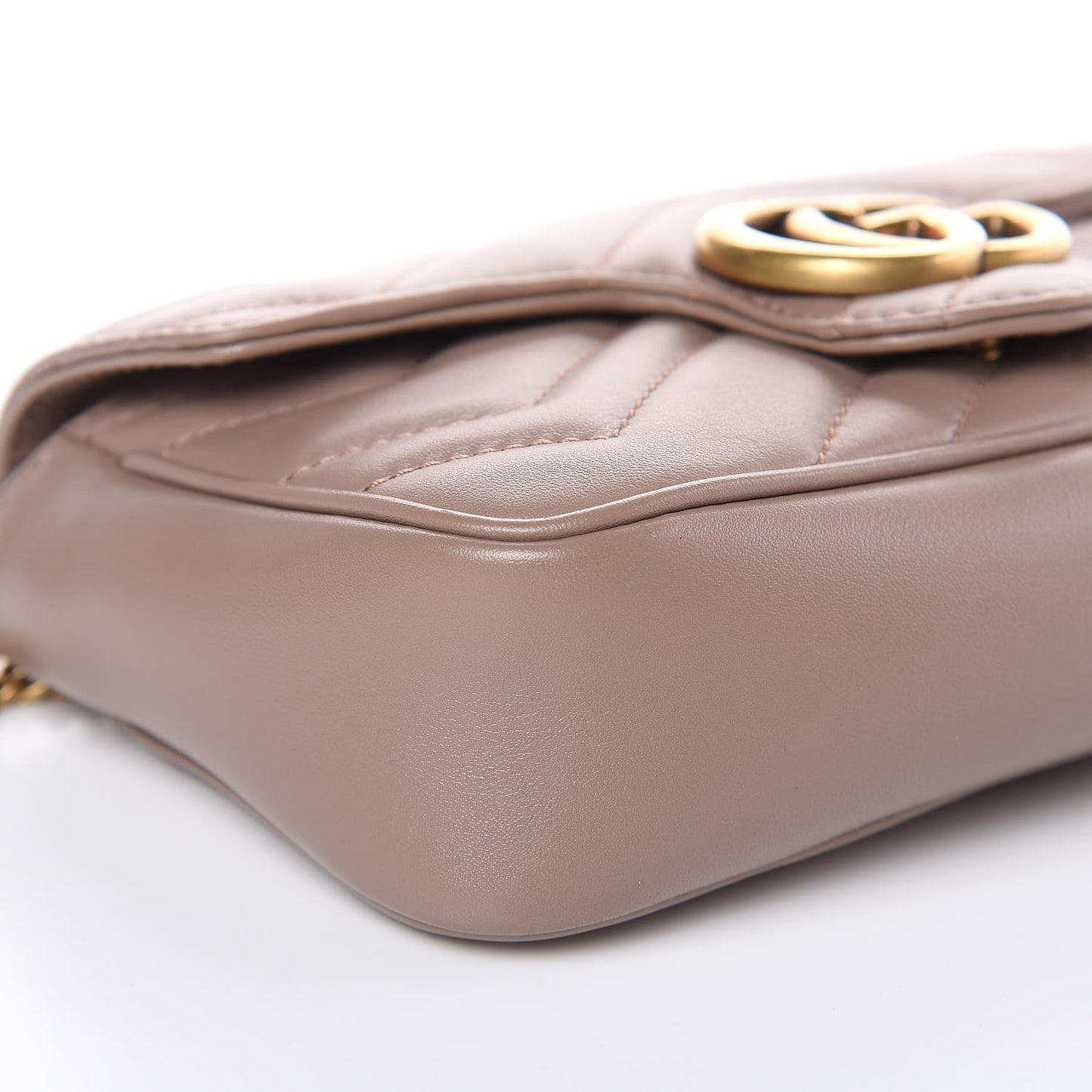 Calfskin Matelasse Super Mini GG Marmont Shoulder Bag Porcelain Rose