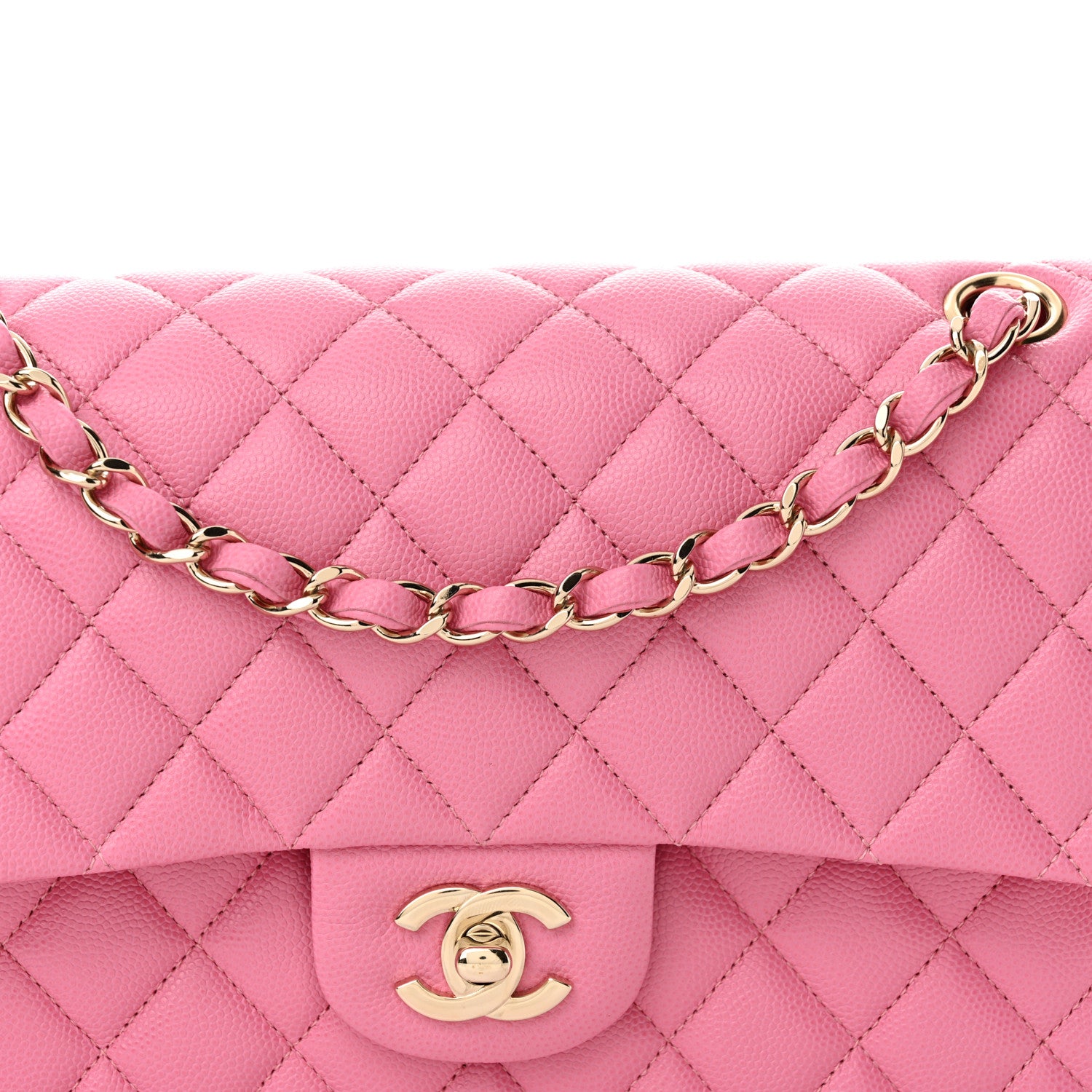 Chanel Caviar Quilted Medium Double Flap Pink 8 of 11