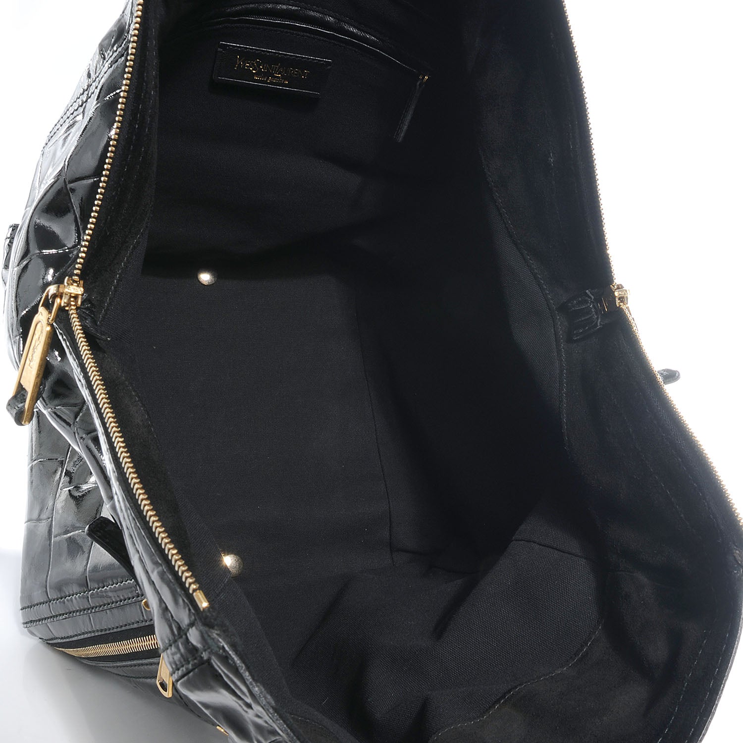 Saint Laurent Patent Crocodile Embossed Medium Downtown Tote 5 of 9