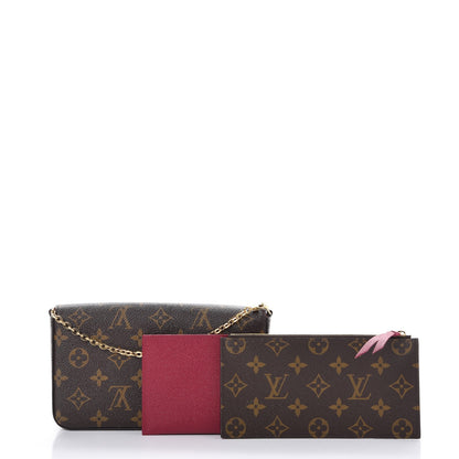 Louis Vuitton Monogram Pochette Felicie Chain Wallet Fuchsia 6 of 13