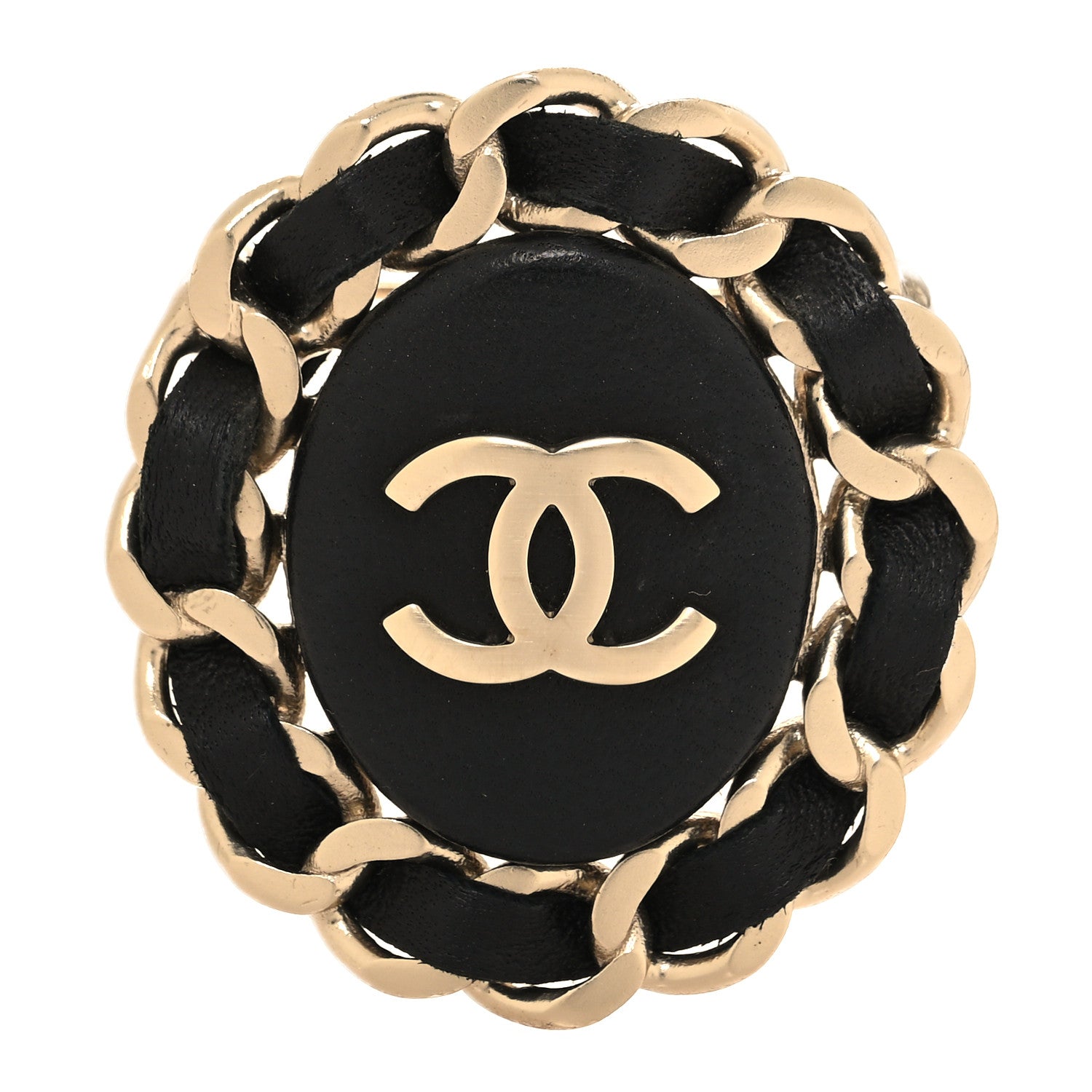 Chanel Lambskin Chain CC Brooch Black 1 of 4