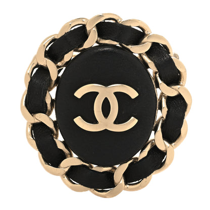 Chanel Lambskin Chain CC Brooch Black 1 of 4