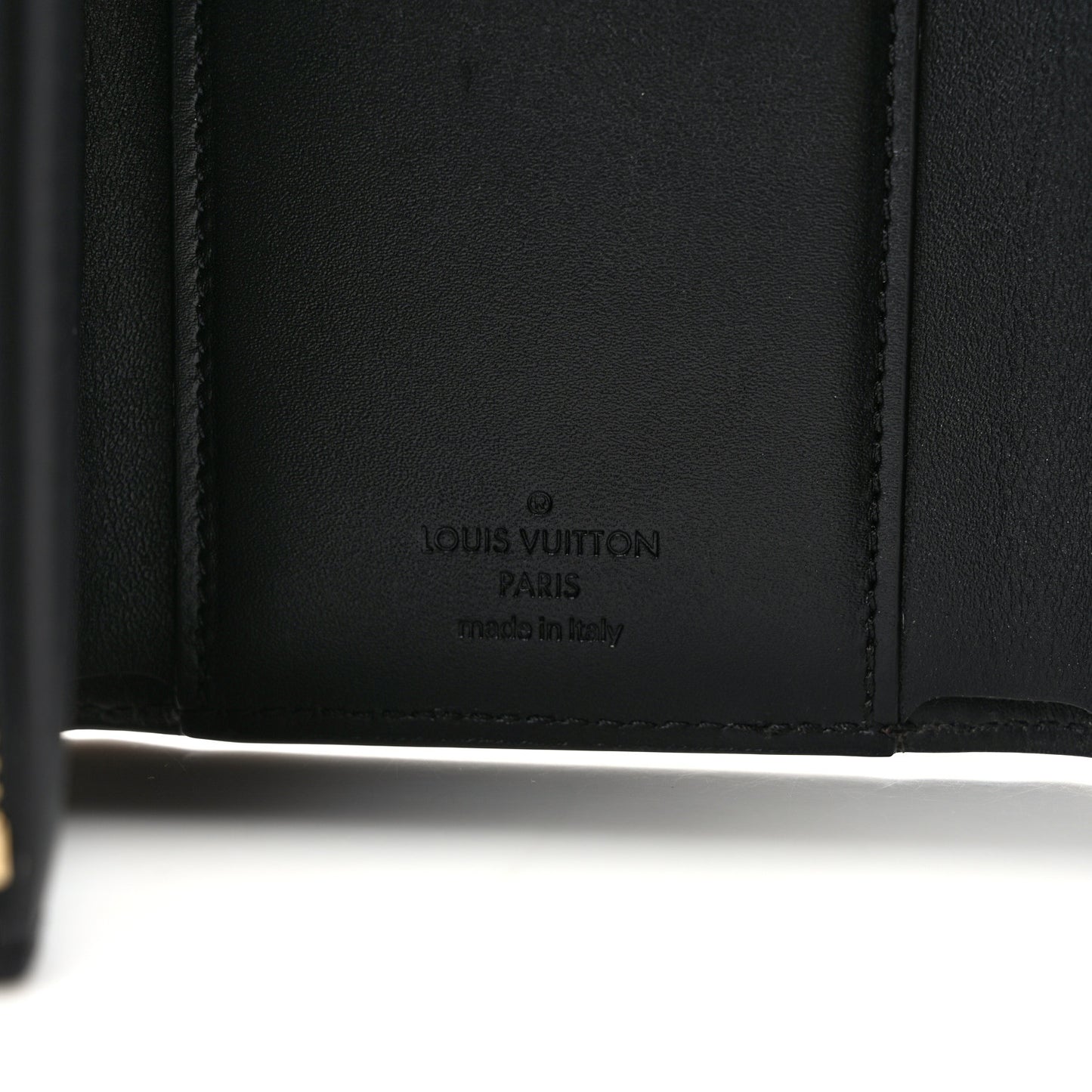 Patent Calfskin Monogram Cherrywood Compact Wallet Black