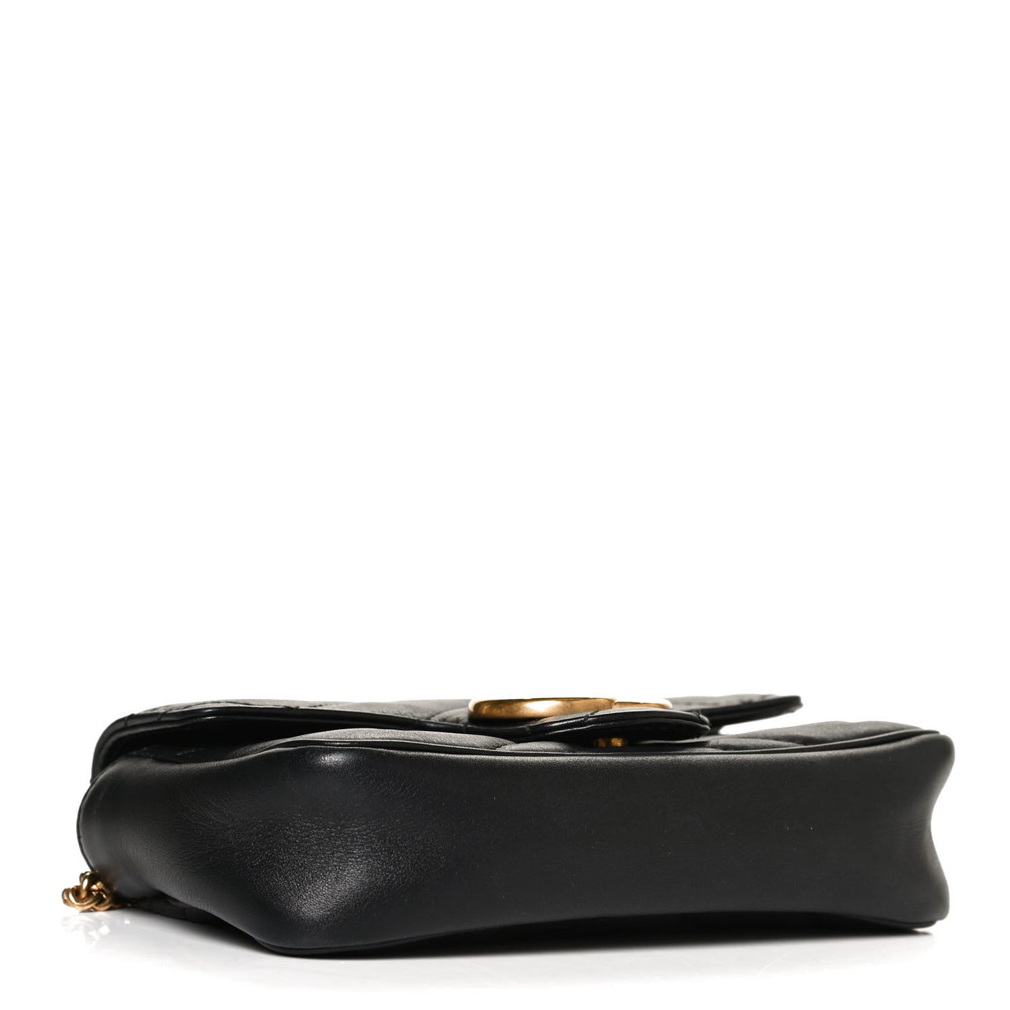 Calfskin Matelasse Super Mini GG Marmont Shoulder Bag Black