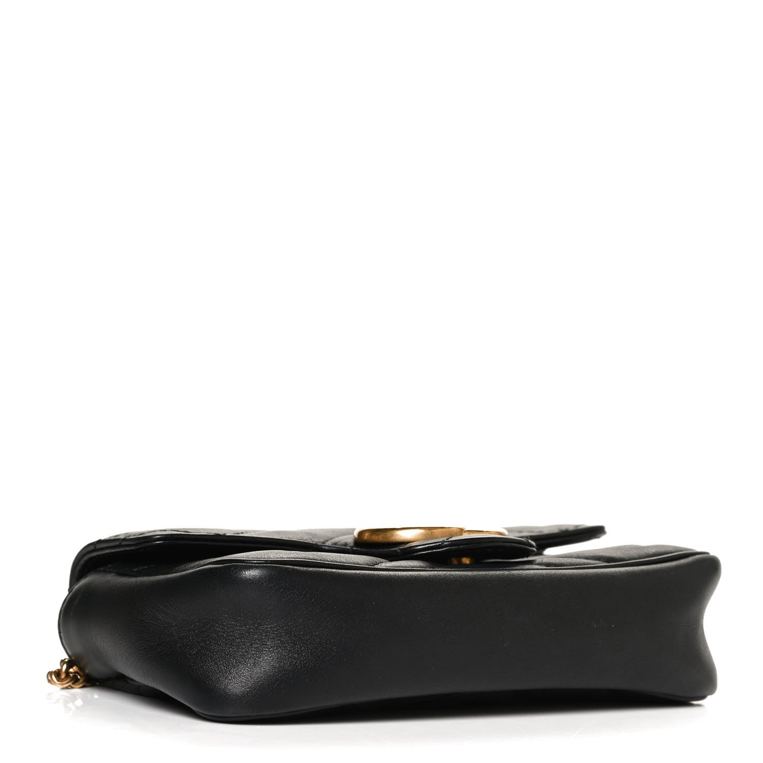 Gucci Calfskin Matelasse Super Mini GG Marmont Shoulder Bag Black 4 of 12