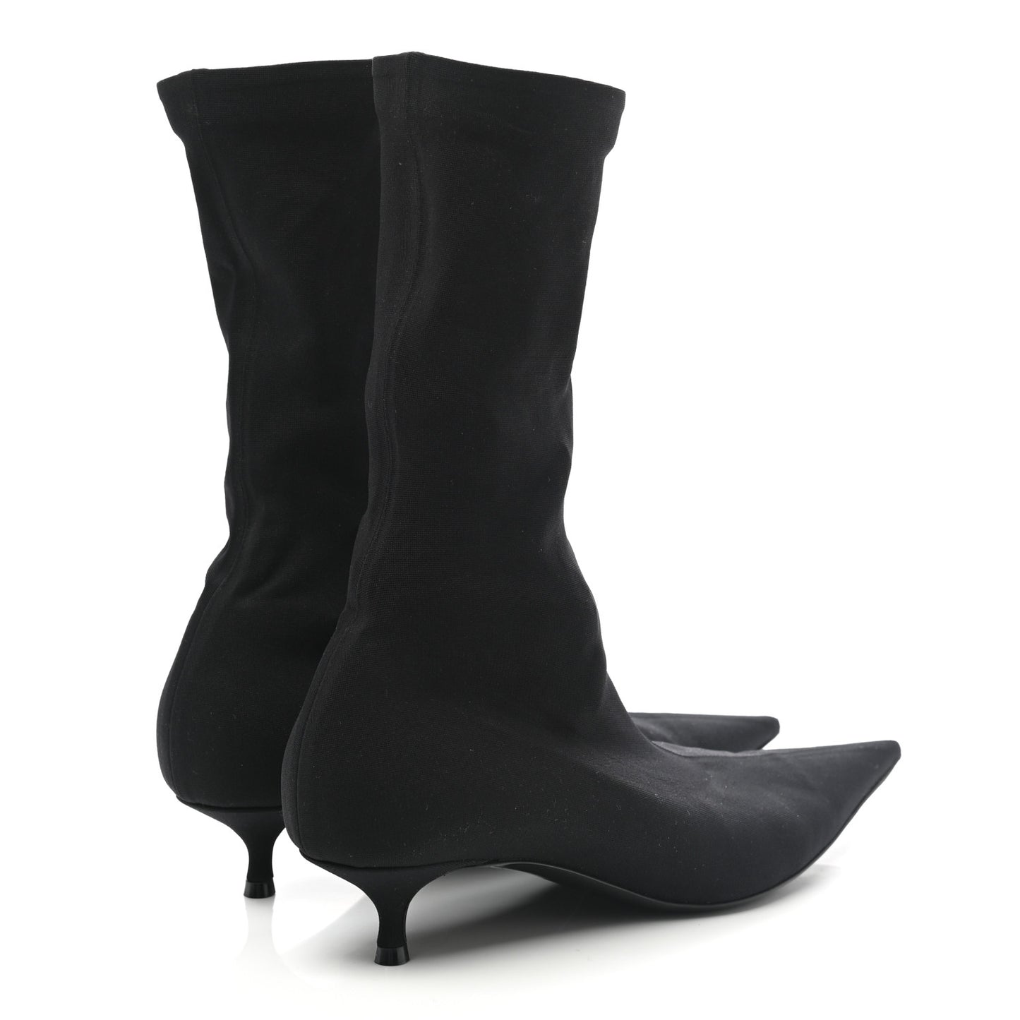 Jersey Crepe Extreme Pointed Toe Knife Booties 38 Black