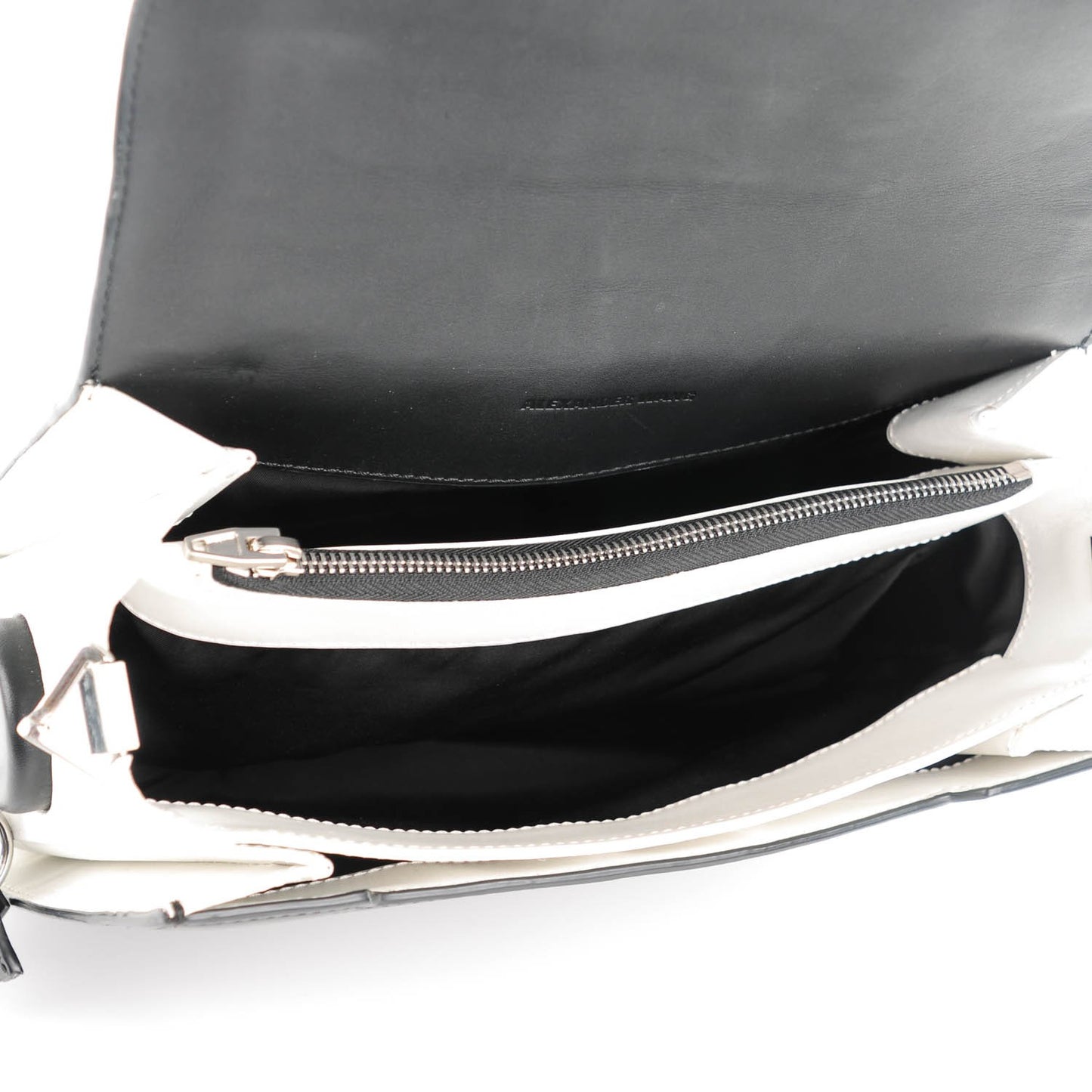 Snake Calfskin Embossed Large Prisma Envelope Sling Black White