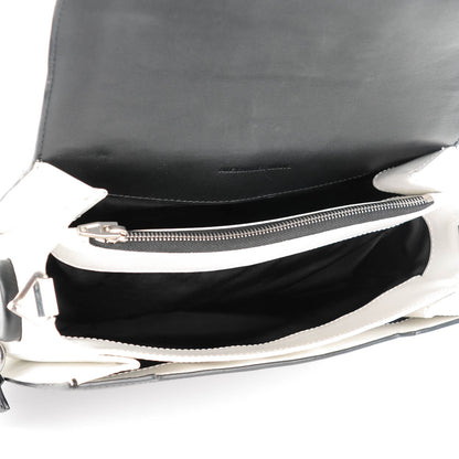 Alexander Wang Snake Calfskin Embossed Large Prisma Envelope Sling Black White 5 of 8