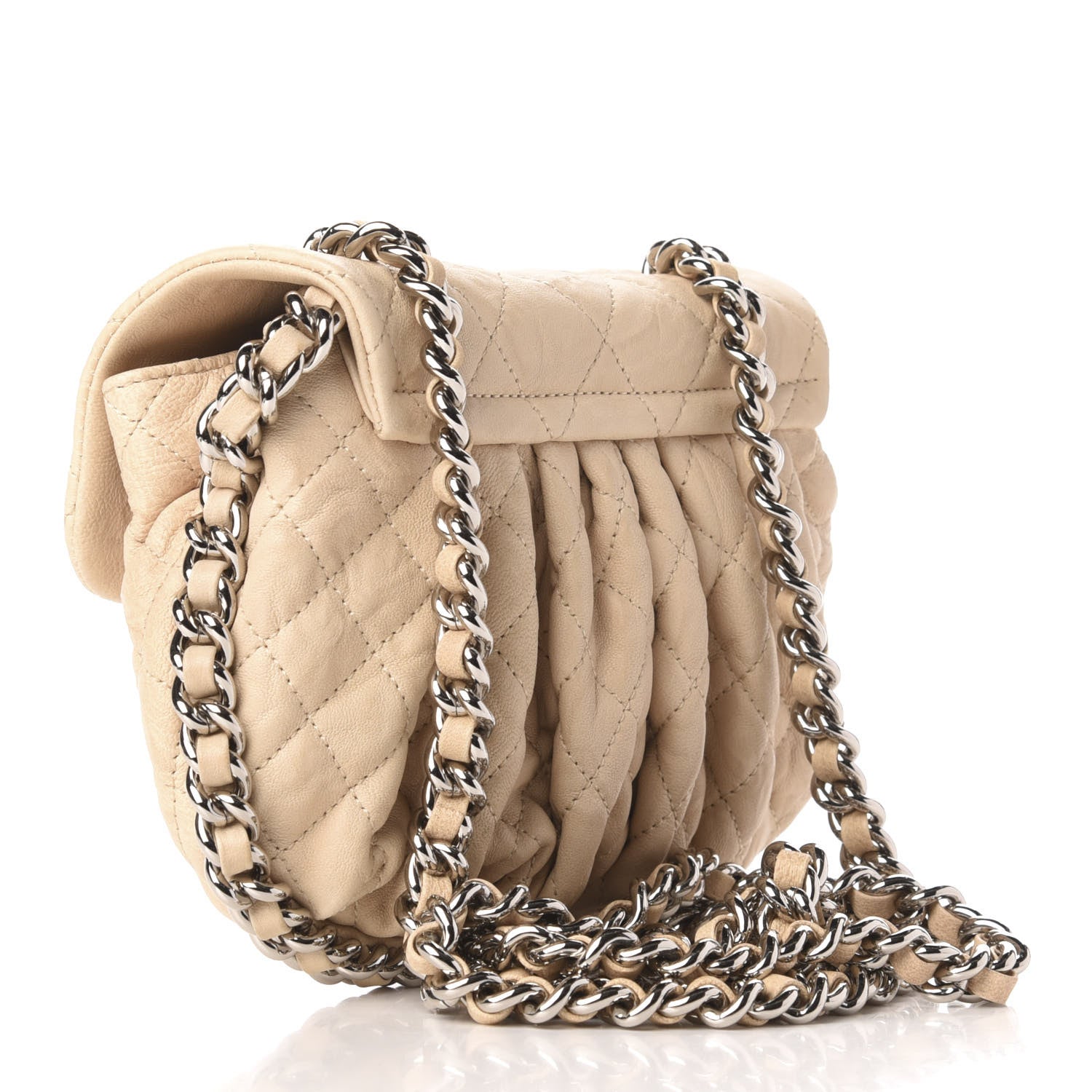 Chanel Washed Lambskin Quilted Mini Chain Around Flap Beige 3 of 11