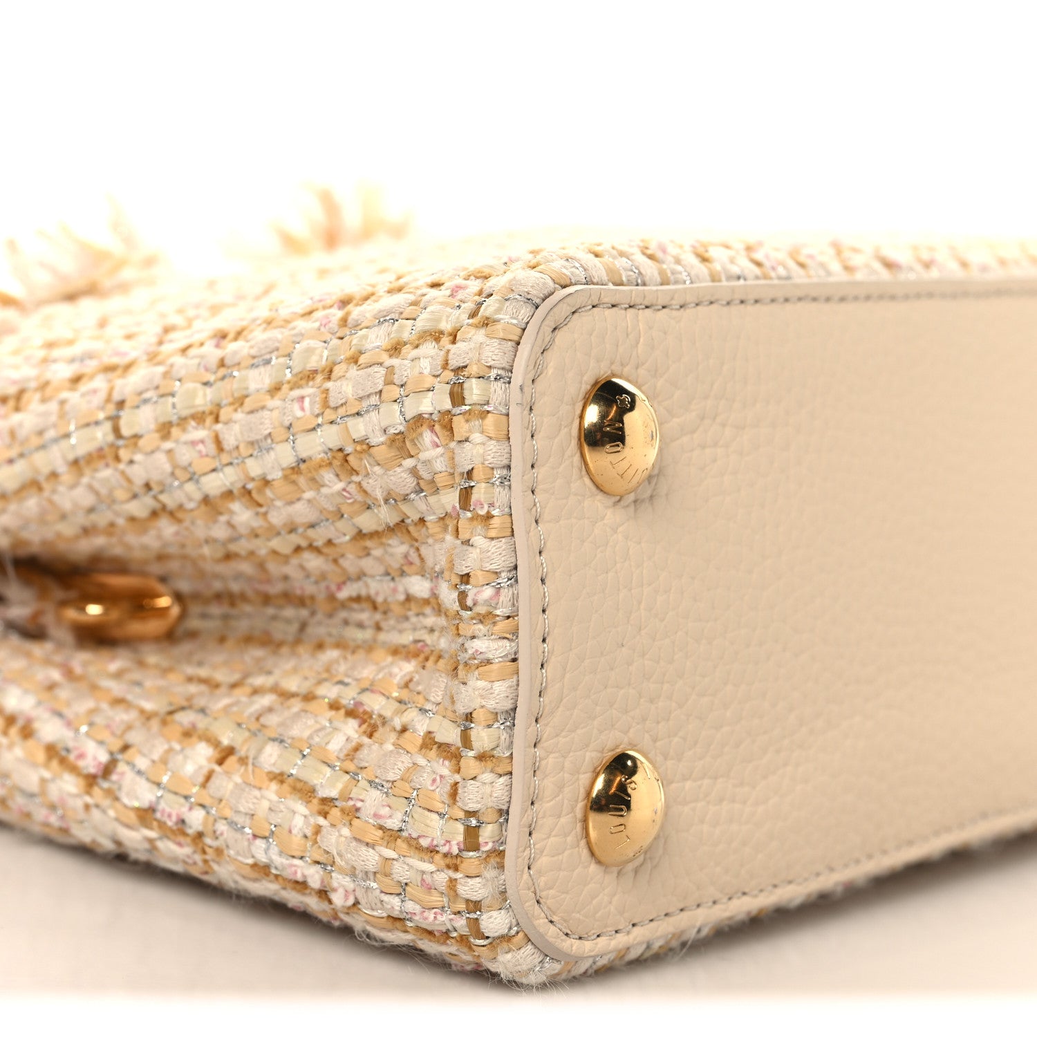 Louis Vuitton Tweed Taurillon Capucines BB Beige 8 of 9