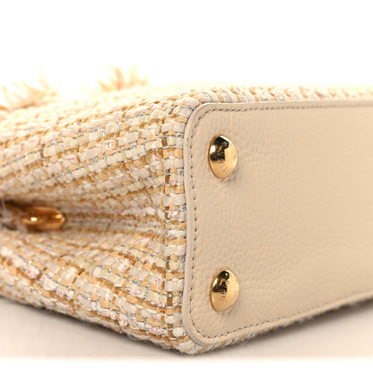Louis Vuitton Tweed Taurillon Capucines BB Beige 8 of 9