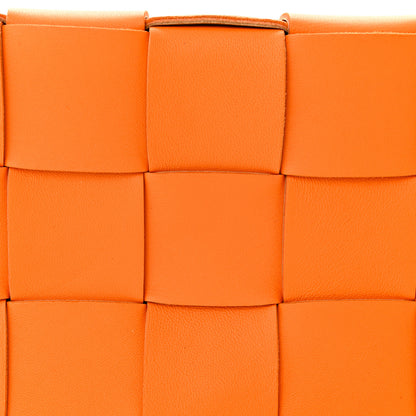 Bottega Veneta Lambskin Maxi Intrecciato Cassette Crossbody Bag Tangerine 8 of 12