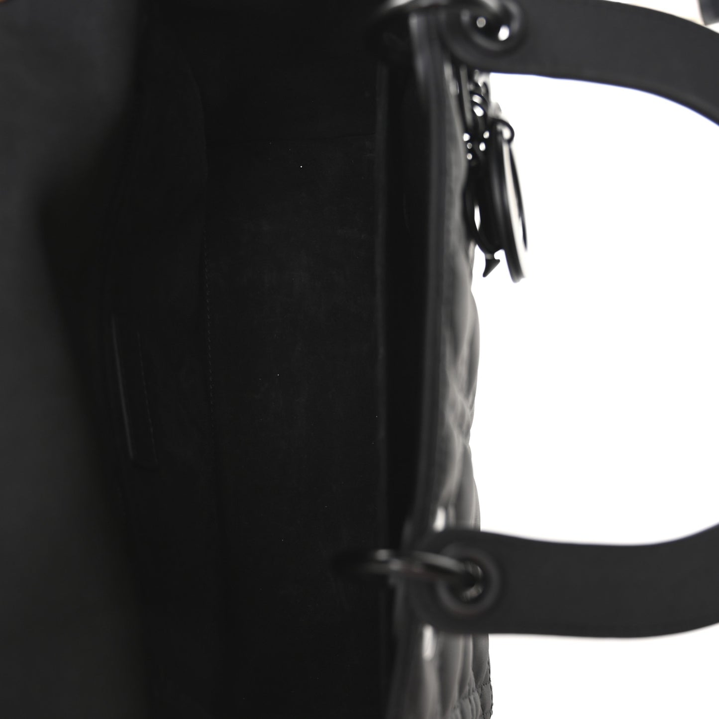 Ultra Matte Calfskin Cannage Medium Lady Dior Black