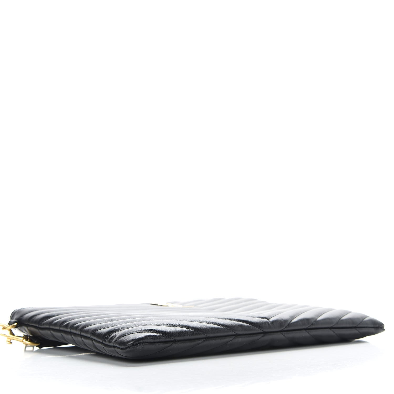 Saint Laurent Calfskin Matelasse Monogram Cassandre Tablet Pouch Black 4 of 9