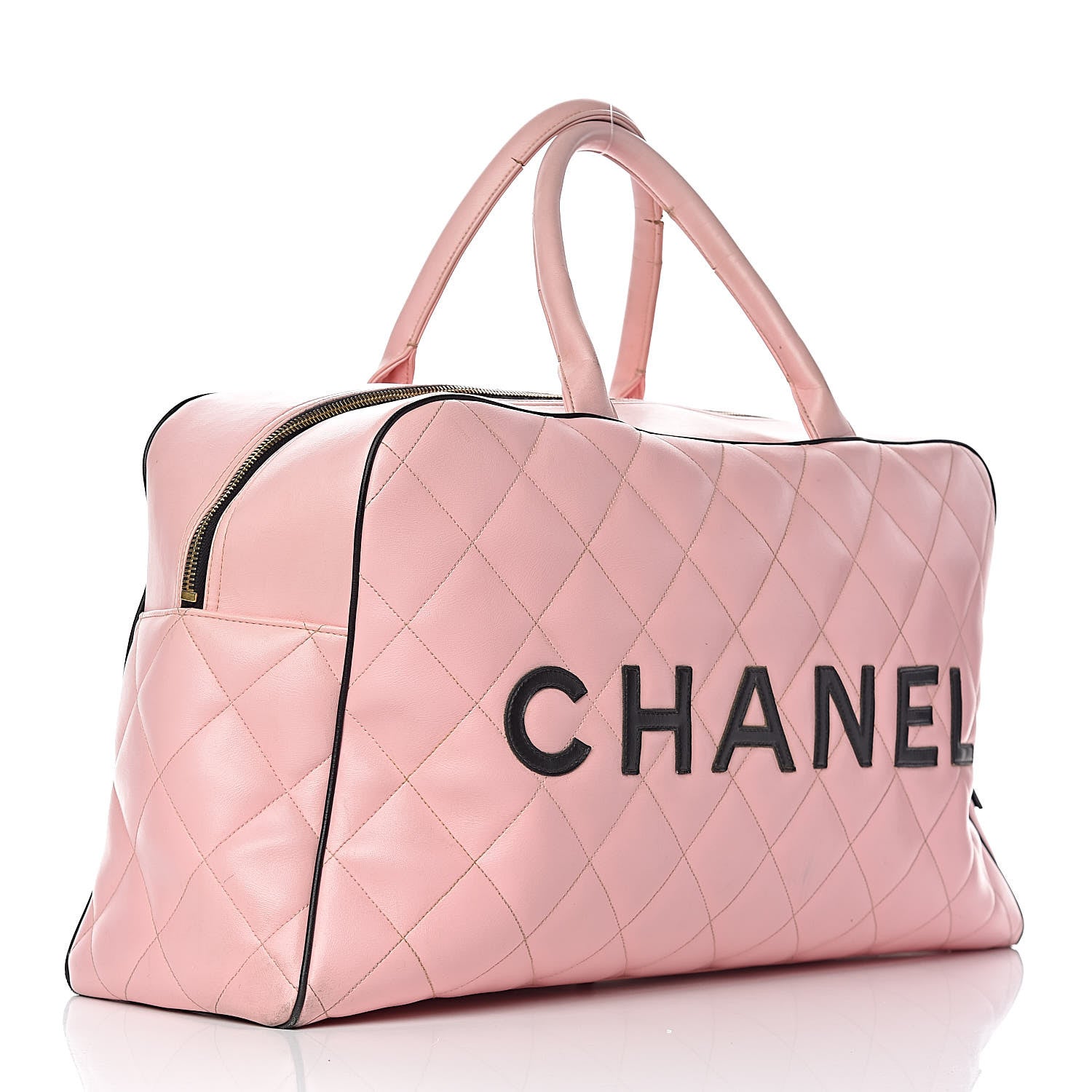 Chanel Calfskin Quilted Large Bowler Pink 3 of 34