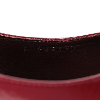 Chanel Shiny Goatskin Cap Toe Mary Jane Pumps 40 Burgundy Dark Grey 9 of 10
