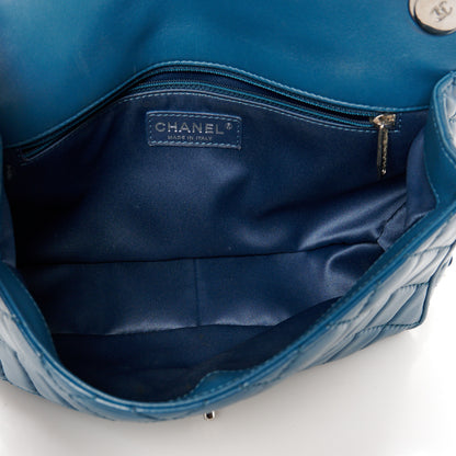Chanel Lambskin Quilted Medium Easy Carry Flap Blue 5 of 12