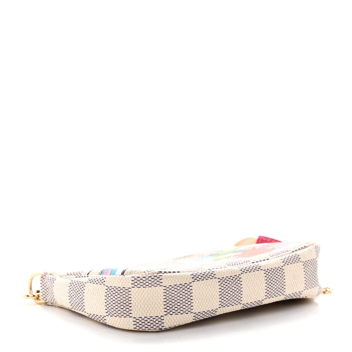 Louis Vuitton Damier Azur 2021 Christmas Animation Hollywood Mini Pochette Accessories Fuchsia 4 of 7